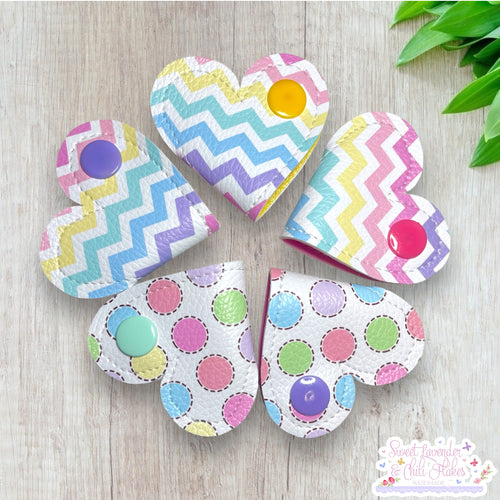 SLACF Cord Tidy Heart Shape - Chewron & Pois