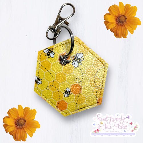 SLACF Hexagon Keyring - Honey Bee