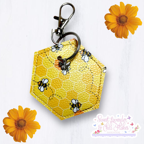 SLACF Hexagon Keyring - Honey Bee