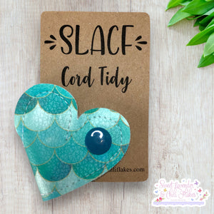 SLACF Cord Tidy Heart Shape - Mermaid Scales