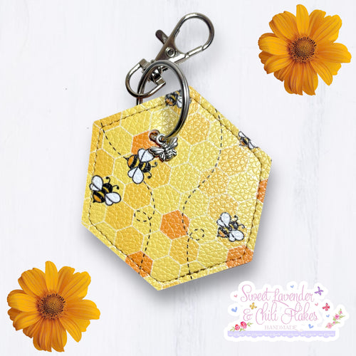 SLACF Hexagon Keyring - Honey Bee