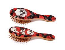 Load image into Gallery viewer, Skulls and Roses 100% Bamboo Hair Brush