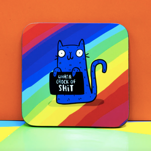 Sweary Cat What A Crock of Sh*t Coaster - Katie Abey - 1 Coaster