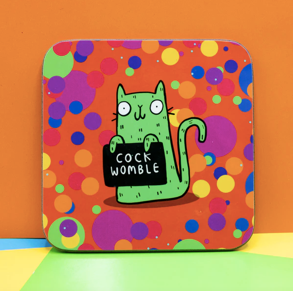 Sweary Womble Cat Coaster - Katie Abey - 1 Coaster
