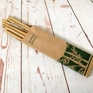 Bamboo Drinking Straws + Small Brush