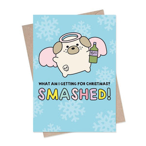 Funny Pug Christmas Card