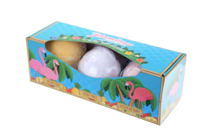* SALE * Flamingo Bath Bombs - Tropical Scents - 3 Bath Bombs Gift Box