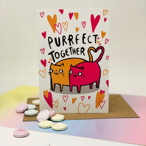 Katie Abey - Purrfect Together - Greeting Card