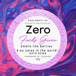 Zero F*cks Given Fizzy Bath Bomb - VEGAN Adult Novelty Gift Product
