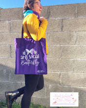 Load image into Gallery viewer, Anti Social Butterfly Tote Bag - Purple