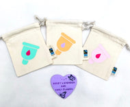 Cup Design Organic Tie String Mini Bag * Mini Drawstring Sacks