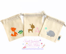 Load image into Gallery viewer, Woodland Design Organic Tie String Mini Bag * Mini Drawstring Sacks