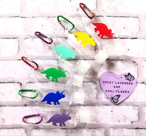 Dino Hand Sanitiser Bottle Keyring - 50ml
