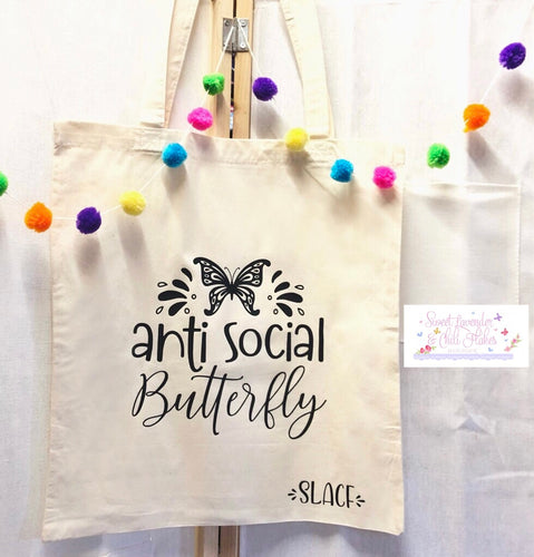 Anti Social Butterfly Tote Bag