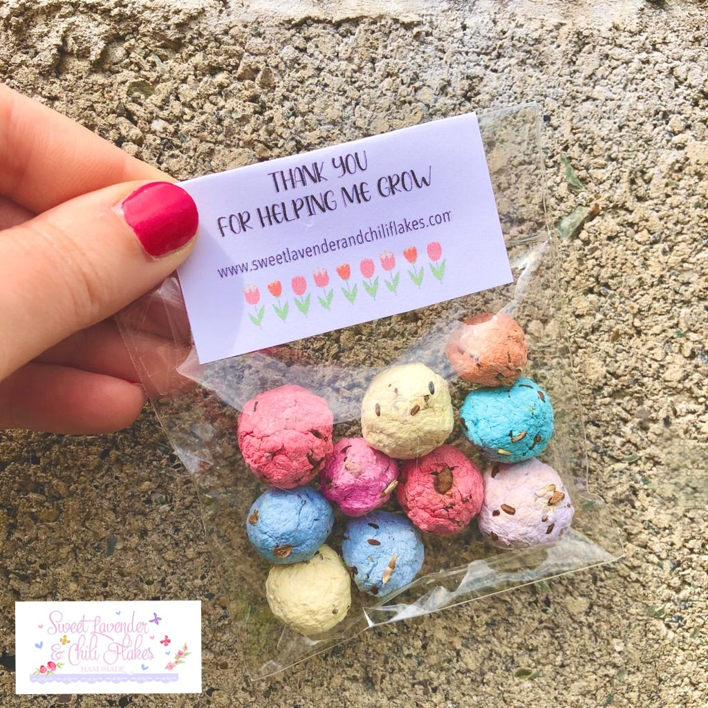 Thank You for Helping Me Grow - Wildflowers Seed Bombs Gift Bag