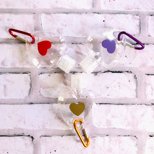 Heart Hand Sanitiser Bottle Keyring - 60ml