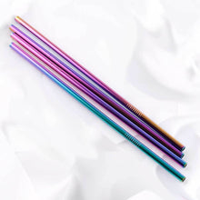 Load image into Gallery viewer, Rainbow Metal Drinking Straws