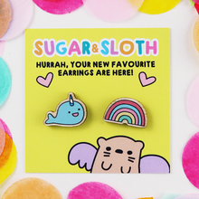 Load image into Gallery viewer, Sugar &amp; Sloth - Happy Days Stud Earrings